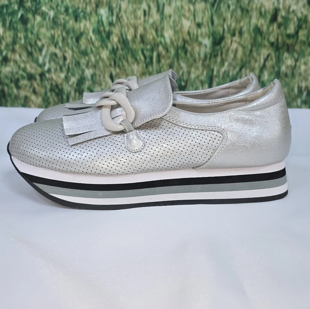 COCONUTS by Matisse Bess Metallic EVA Platform Loafer Sneaker Hybrid Size 7